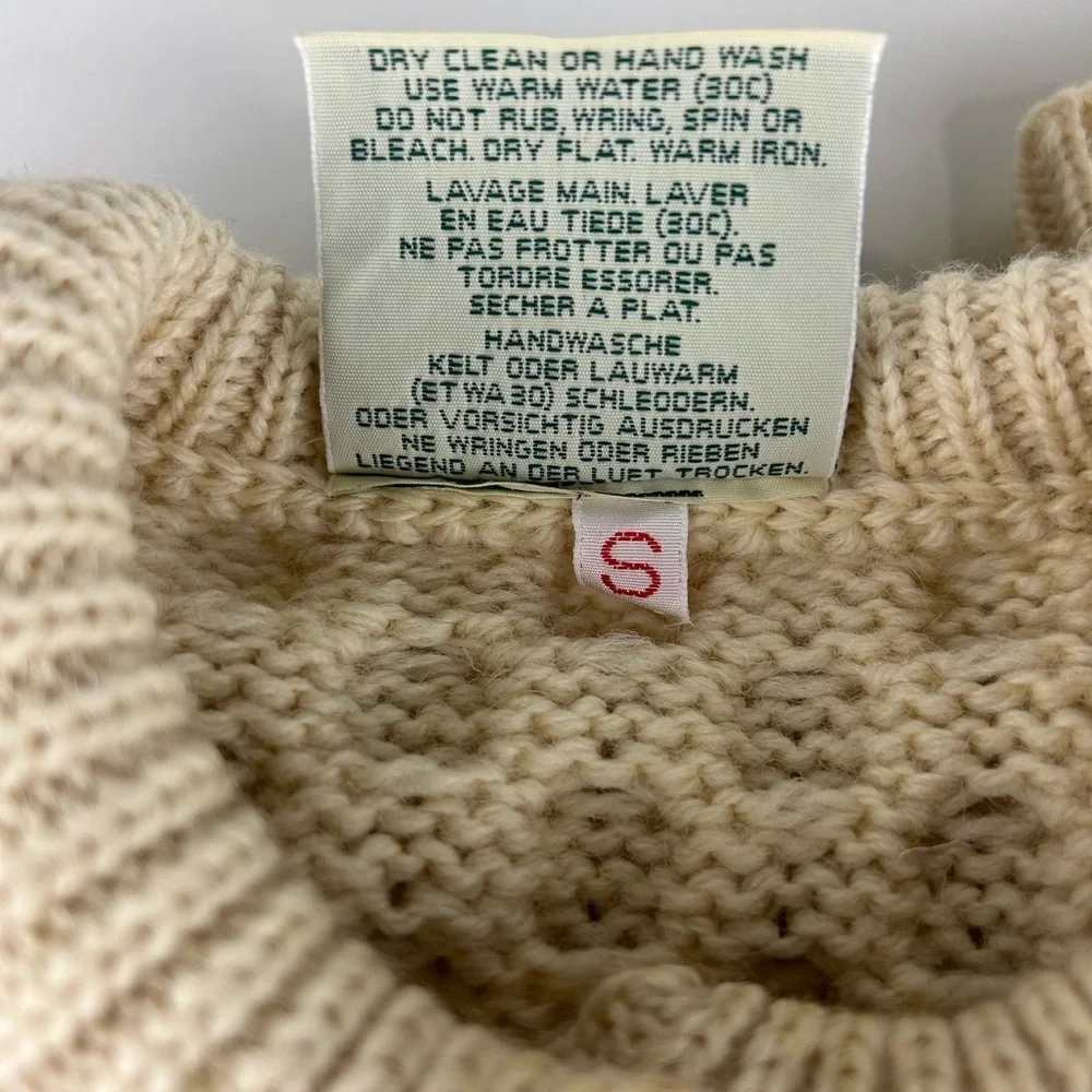 CREAM IVORY COLOR CARRAIG DONN ARAN NEW WOOL TODDLER SMALL SWEATER